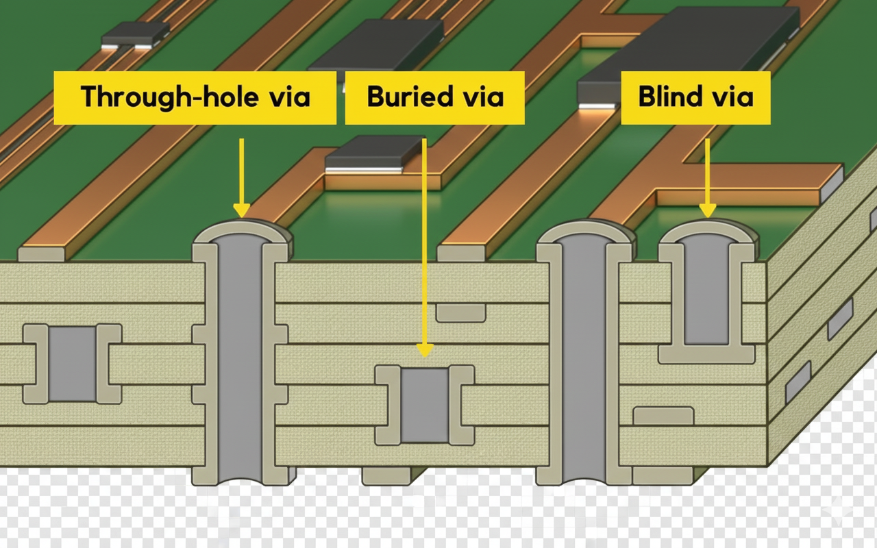 Types of Vias in PCBs
